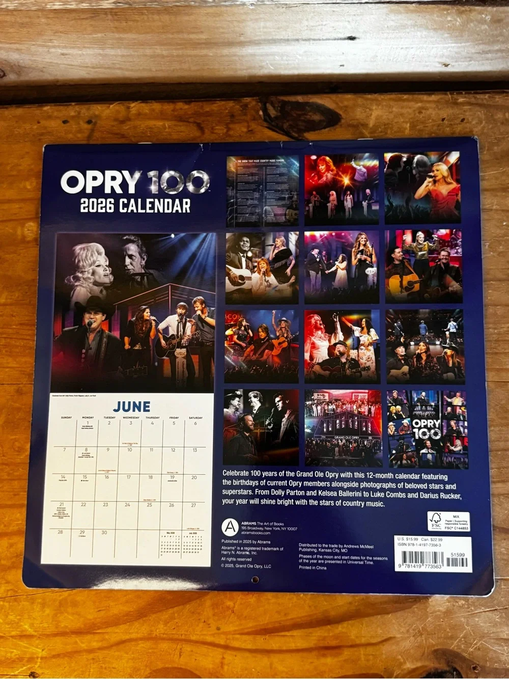 Grand Ole Opry 100th Anniversary 2026 Calendar -  12x12 (Dolly Parton, Lainey…)